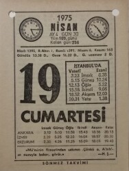 19 Nisan 1975 Takvim Yaprağı - Doğum Günü Hediyesi EFM(N)8146 - 2