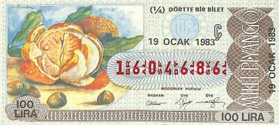 19 Ocak 1983 Piyango Bileti Çeyrek Bilet PYB6460 - 1