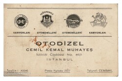 1930 Yılı Otodizel Oto Galeri Kartviziti EFM703 - 3