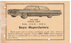 1940 Ankara Anıt Tepe Gençlik Taksi Kartvizit EFM975 - 3