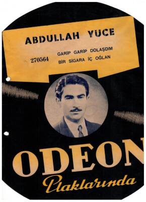 1940lar Odeon Plaklarında Abdullah Yüce Reklam Broşür EFM(N)1002 - 5