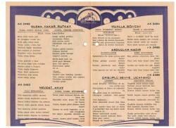 1940lar Sahibinin Sesi En Son Çıkan Plakların Listesi Reklam Broşür EFM1005 - 2