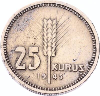 1945 Yılı 25 Kuruş ÇÇT+TCM2825 - 1