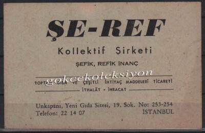 1960 Şeref Kollektif Şirketi Kartviziti EFM293 - 3