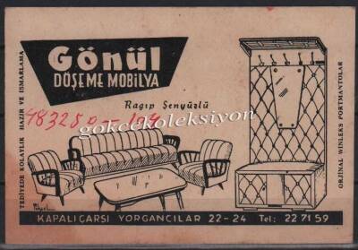 1963 Gönül Döşeme Mobilya Takvimli Kartvizit EFM290 - 1