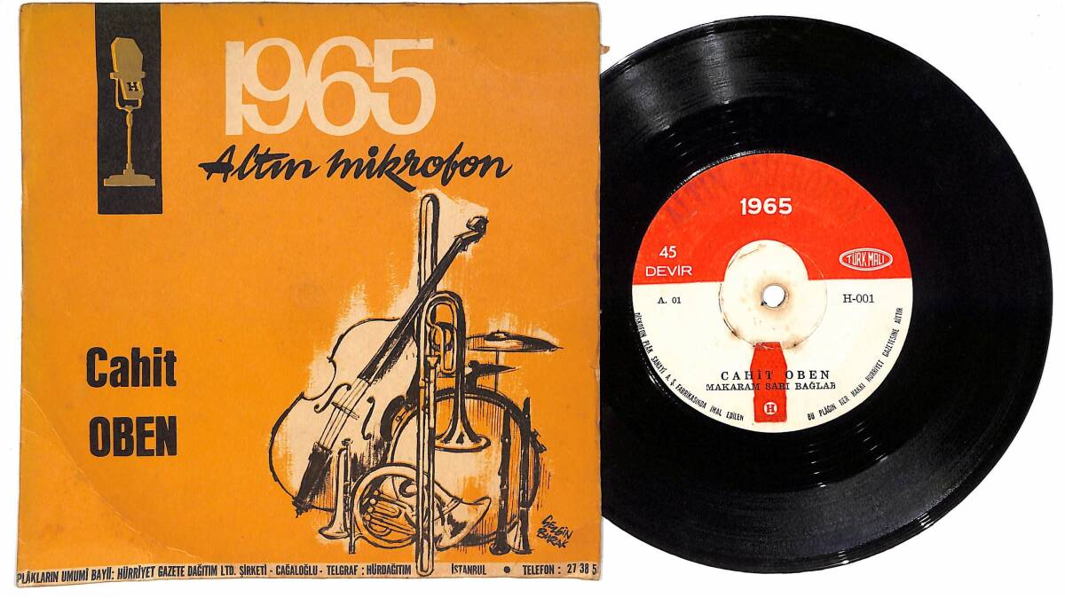 1965 Altın Mikrofon - Cahit Oben - Makaram Sarı Bağlar / Halime PLAK (10/6) PLK24850 - 1