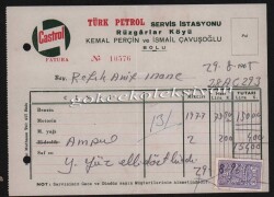 1965 Bolu Türk Petrol Servis İstasyon Faturası EFM209 - 1