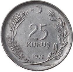 1970 Yılı 25 Kuruş ÇÇT (Düz) TCM1662 - 1