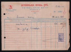 1971 Giresun Aydınlar Kollektif Şirketi Petrol Ofis Bayi Faturası EFM160 - 1