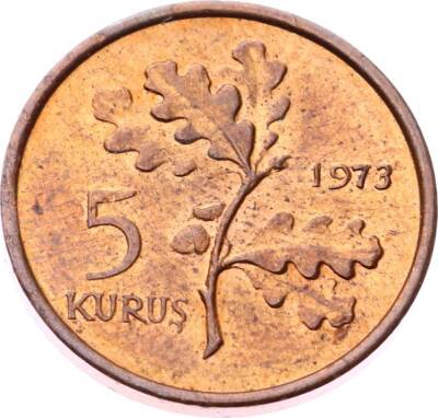 1973 Yılı 5 Kuruş ÇİL TCM2807 - 1