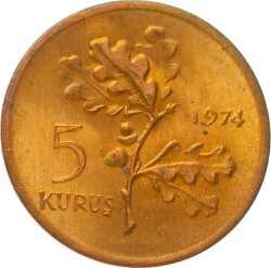 1974 Yılı 5 Kuruş Çil TCM3011 - 1