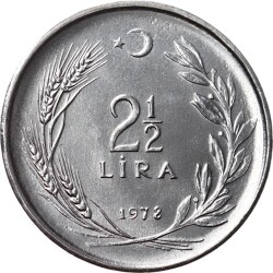 1978 yılı 2½ Lira ÇİL (Ters) TCM2441 - 1