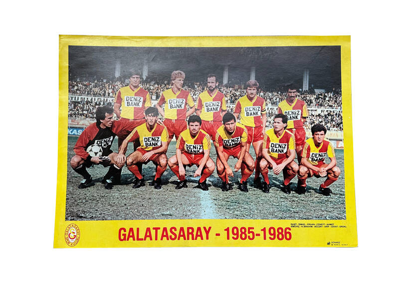 1985-86 Sezonu Galatasaray Oyuncu Kadrosu Kartpostal (Büyük Boy) KRT21939 - 1