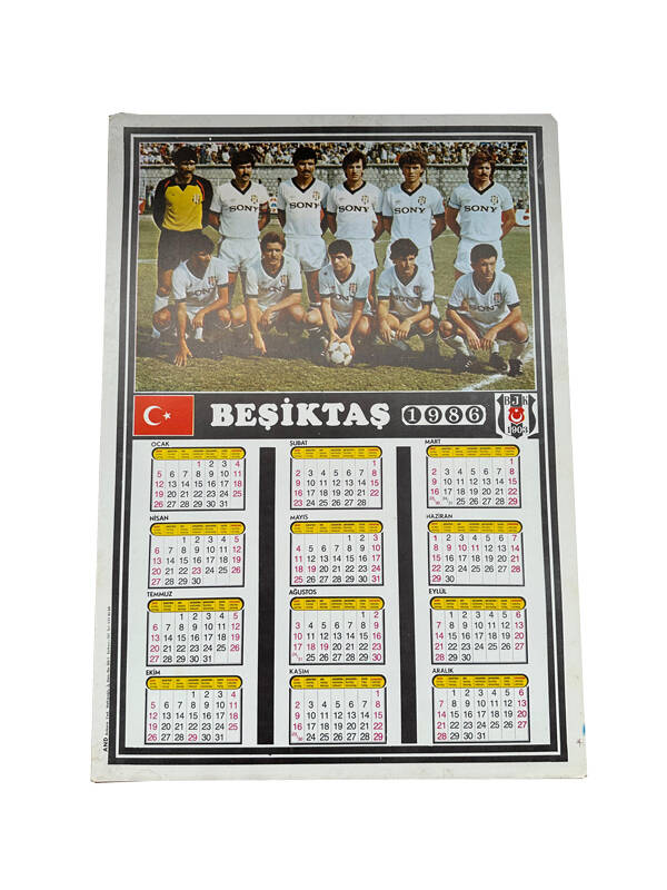 1986 Takvimli Beşiktaş Kadrosu (Büyük Boy) KRT21932 - 1