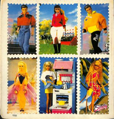 1990 Sindy Barbie Sticker Çıkartma - ÇOK NADİR KRT18047 - 1