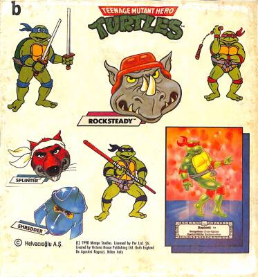 1990 Teenage Mutant Hero Turtles Ninja Kaplumbağalar Sticker - ÇOK NADİR KRT17987 - 1