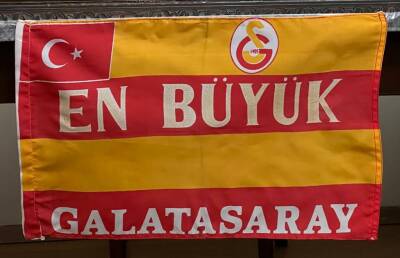 1990lar En Büyük Galatasaray Taraftar Bayrağı 45x25 (Büyük Boy) BY1 - 1