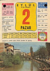 2 Eylül 1973 Takvim Yaprağı - Doğum Günü Hediyesi EFM(N)10133 - 4