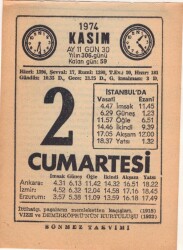 2 Kasım 1974 Takvim Yaprağı EFM(N)3312 - 2