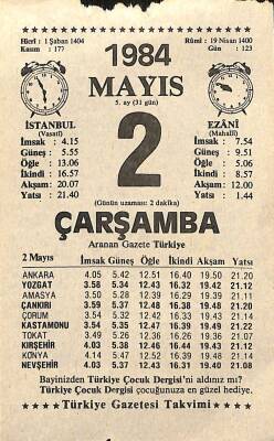 2 Mayıs 1984 Takvim Yaprağı - Doğum Günü Hediyesi EFM(N)11526 - 1