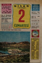 2 Nisan 1983 Takvim Yaprağı - Doğum Günü Hediyesi EFM(N)8444 - 2