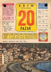 20 Ekim 1974 Takvim Yaprağı - Doğum Günü Hediyesi EFM(N)10386 - 2