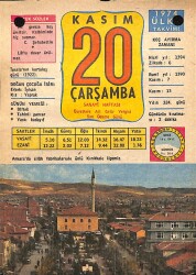 20 Kasım 1974 Takvim Yaprağı - Doğum Günü Hediyesi EFM(N)10693 - 3