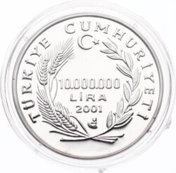 2001 - 2002 Olimpiyatları Kayak *Olimpiyat Oyunları Serisi No.5* Gümüş Hatıra Para (Sertifikalı) TCH1368 - 2