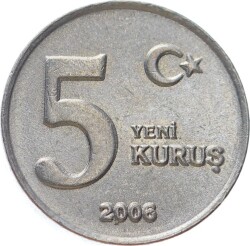 2006 Yılı 5 Kuruş Çil TCM3009 - 1