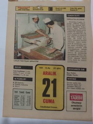 21 Aralık 1984 Takvim Yaprağı - Doğum Günü Hediyesi EFM(N)7055 - 1