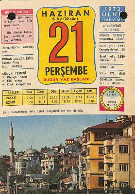 21 Haziran 1973 Takvim Yaprağı - Doğum Günü Hediyesi EFM(N)12366 - 1