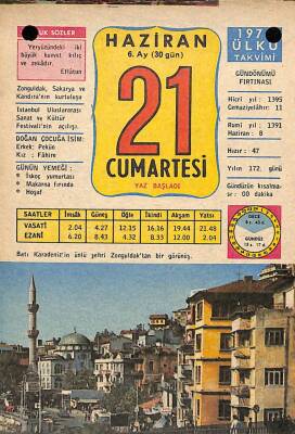 21 Haziran 1975 Takvim Yaprağı - Doğum Günü Hediyesi EFM(N)9255 - 1