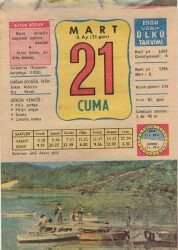 21 Mart 1980 Takvim Yaprağı EFM(N)6145 - 3