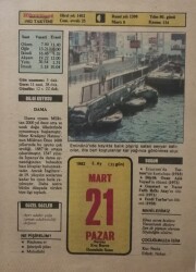 21 Mart 1982 Takvim Yaprağı - Doğum Günü Hediyesi EFM(N)7904 - 2