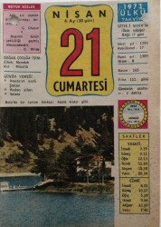 21 Nisan 1973 Takvim Yaprağı - Doğum Günü Hediyesi EFM(N)8326 - 1