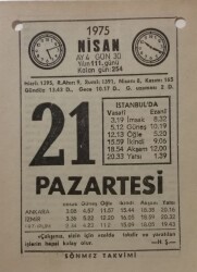 21 Nisan 1975 Takvim Yaprağı - Doğum Günü Hediyesi EFM(N)8148 - 1