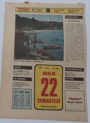 22 Aralık 1984 Takvim Yaprağı - Doğum Günü Hediyesi EFM(N)7056 - 1