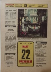 22 Mart 1982 Takvim Yaprağı - Doğum Günü Hediyesi EFM(N)7905 - 2