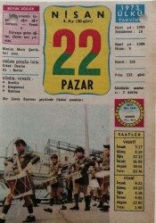 22 Nisan 1973 Takvim Yaprağı - Doğum Günü Hediyesi EFM(N)8327 - 2