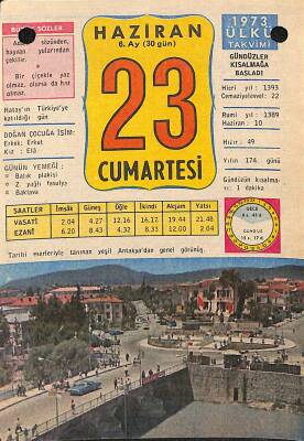 23 Haziran 1973 Takvim Yaprağı - Doğum Günü Hediyesi EFM(N)12368 - 1