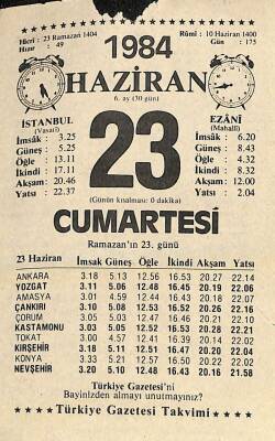 23 Haziran 1984 Takvim Yaprağı - Doğum Günü Hediyesi EFM(N)11388 - 1