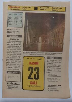 23 Kasım 1982 Takvim Yaprağı - Doğum Günü Hediyesi EFM(N)7298 - 1