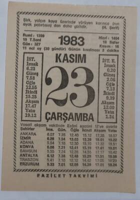 23 Kasım 1983 Takvim Yaprağı - Doğum Günü Hediyesi EFM(N)6909 - 1