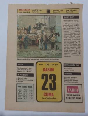 23 Kasım 1984 Takvim Yaprağı - Doğum Günü Hediyesi EFM(N)7027 - 1