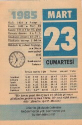 23 Mart 1985 Takvim Yaprağı EFM(N)6117 - 3