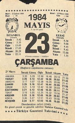 23 Mayıs 1984 Takvim Yaprağı - Doğum Günü Hediyesi EFM(N)11397 - 1