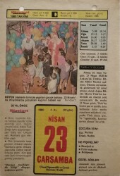 23 Nisan 1980 Takvim Yaprağı - Doğum Günü Hediyesi EFM(N)8407 - 2