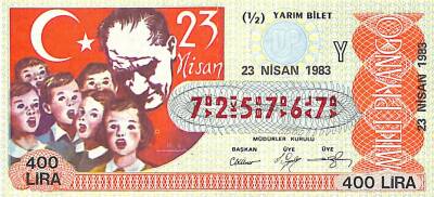 23 Nisan 1983 Piyango Bileti Yarım Bilet PYB6456 - 1