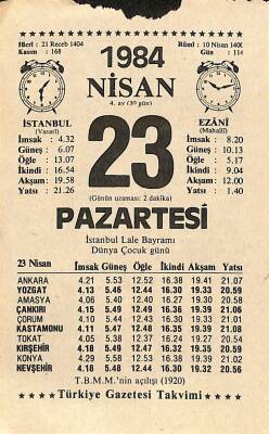 23 Nisan 1984 Takvim Yaprağı - Doğum Günü Hediyesi EFM(N)11209 - 1