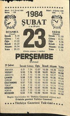 23 Şubat 1984 Takvim Yaprağı - Doğum Günü Hediyesi EFM(N)11821 - 1